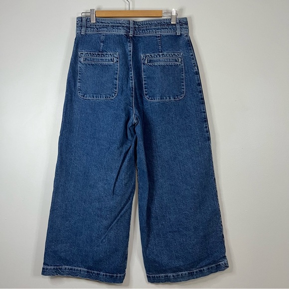 Free People Colette indigo Blue Flare Wide-Leg Jeans size 31 - Picture 9 of 11